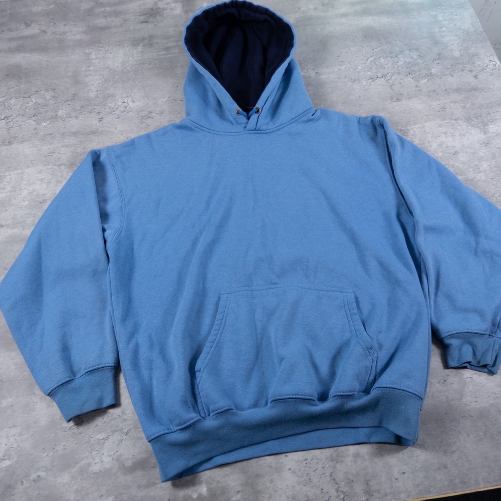 y2k kenpo hoodie boxy washed blue mens large